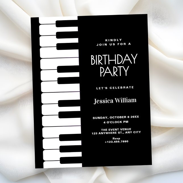 Invitación Cumpleaños de piano  (Subido por el creador)
