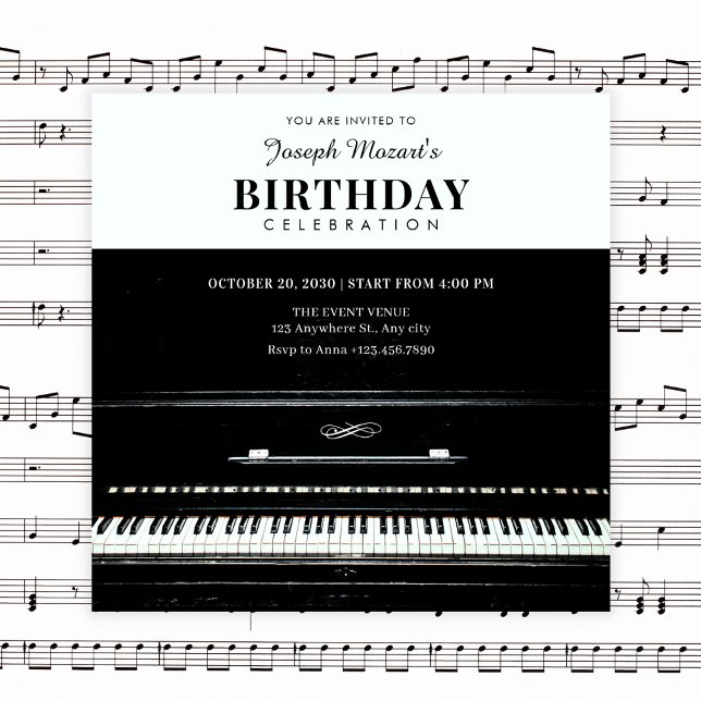 Invitación cumpleaños de piano clásico (Subido por el creador)