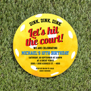 Invitación Cumpleaños de Pickleball Dink Dink