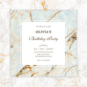 Invitación Cumpleaños de piedra de mármol