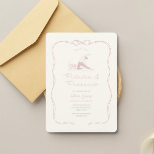 Invitación cumpleaños de pilates y prosecco para cualquier ed