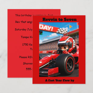 Invitación Cumpleaños de Piloto de Carreras Descarga Digital