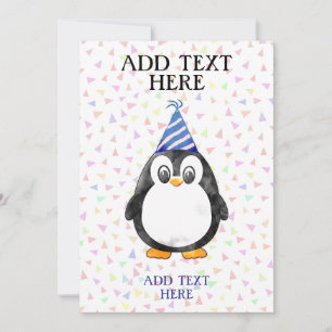 Invitación Cumpleaños de pingüino bebé lindo