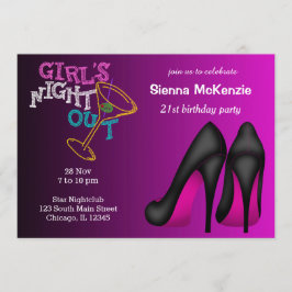 Invitación cumpleaños de Pink Stilettos