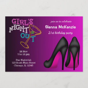 Invitación cumpleaños de Pink Stilettos