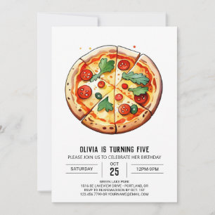 Invitación Cumpleaños de Pizza Imprimible para Comodidad
