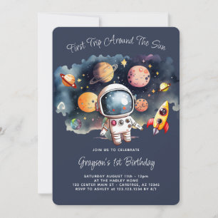 Invitación Cumpleaños de Planetas del Espacio Exterior