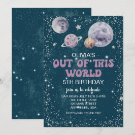 Invitación Cumpleaños de planetas fuera de este mundo