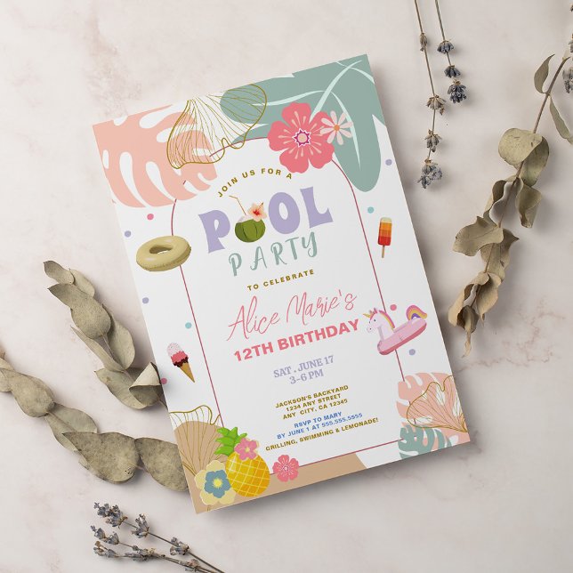 Invitación Cumpleaños de playa de piña de verano tropical (Subido por el creador)