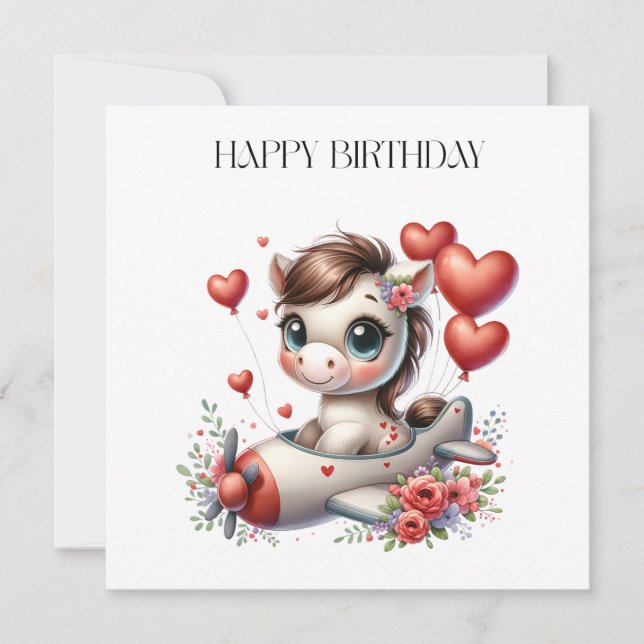 Invitación Cumpleaños de Pony Pilot (Anverso)