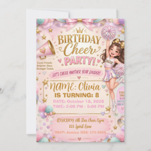 Invitación Cumpleaños de porrista roja