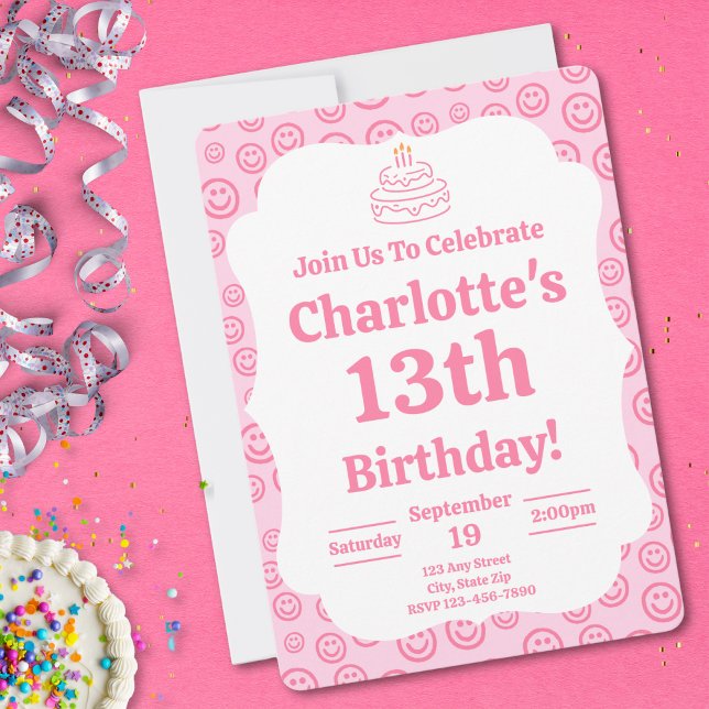 Invitación Cumpleaños de Preppy Pink Y2K (Subido por el creador)