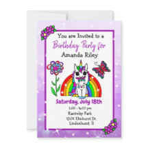 Cumpleaños de Pretty Purple Unicorn y Rainbow Girl