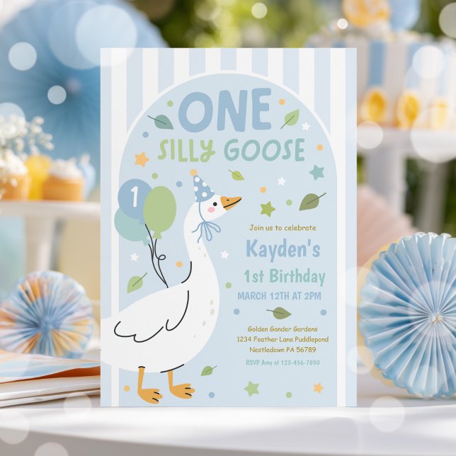 Invitación Cumpleaños de primavera de One Silly Goose (Subido por el creador)