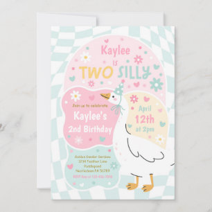 Invitación Cumpleaños de primavera de Two Silly Goose 2do ani