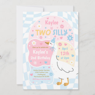 Invitación Cumpleaños de primavera de Two Silly Goose 2do cum
