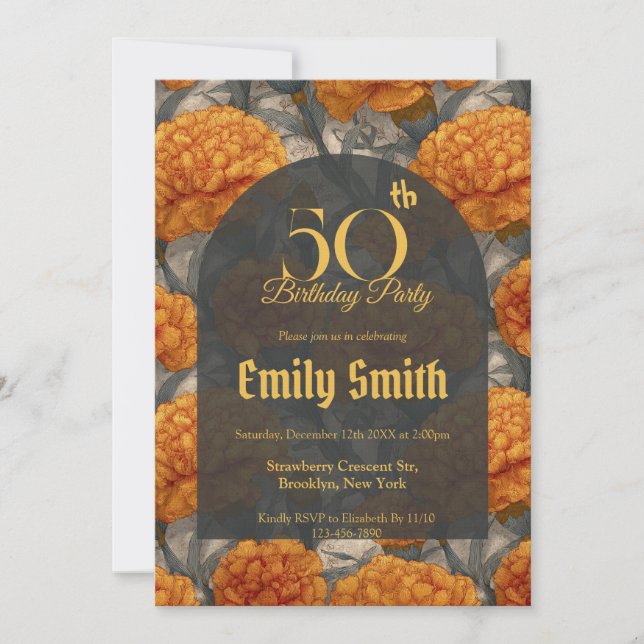 Invitación Cumpleaños de primavera personalizado con tema de  (Anverso)