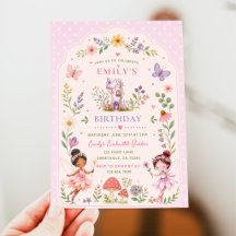 Cumpleaños de primer año del jardín de hadas de ni
