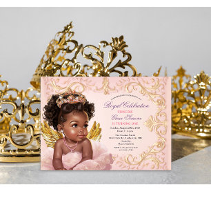 Invitación Cumpleaños de princesa afroamericana de CUALQUIER 