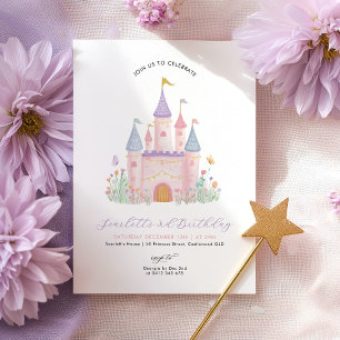 Invitación Cumpleaños de Princesa Castillo Elegante Encantado