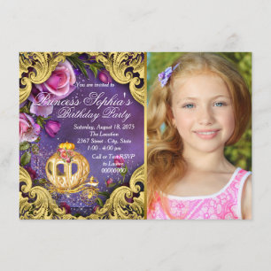 Invitación Cumpleaños de Princesa de Cuento de Hadas Érase un
