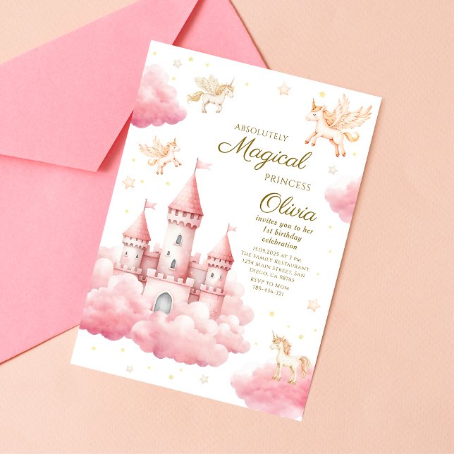Invitación Cumpleaños de Princesa de Cuento de Hadas Rosa Cap (Subido por el creador)
