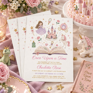 Invitación Cumpleaños de Princesa de Libro de Cuentos de Éras