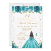 Cumpleaños de Princesa de Piel Oscura con Flores T
