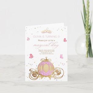 Invitación Cumpleaños de Princesa Día Mágico Carruaje de Prin