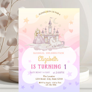 Invitación Cumpleaños de Princesa Poni Arcoíris del Castillo