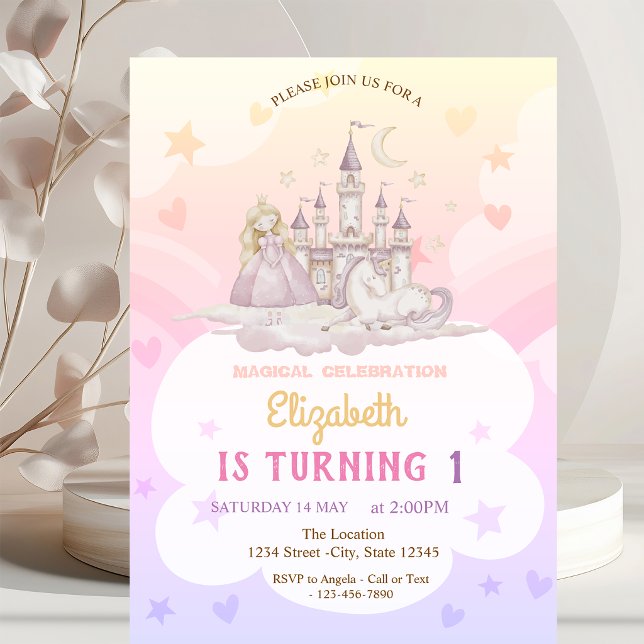 Invitación Cumpleaños de Princesa Poni Arcoíris del Castillo (Subido por el creador)