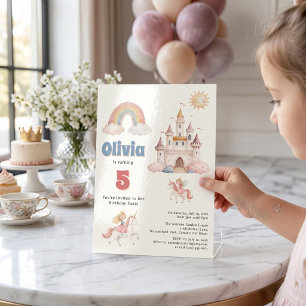 Invitación Cumpleaños de Princesa Unicornio de Cuento de Hada