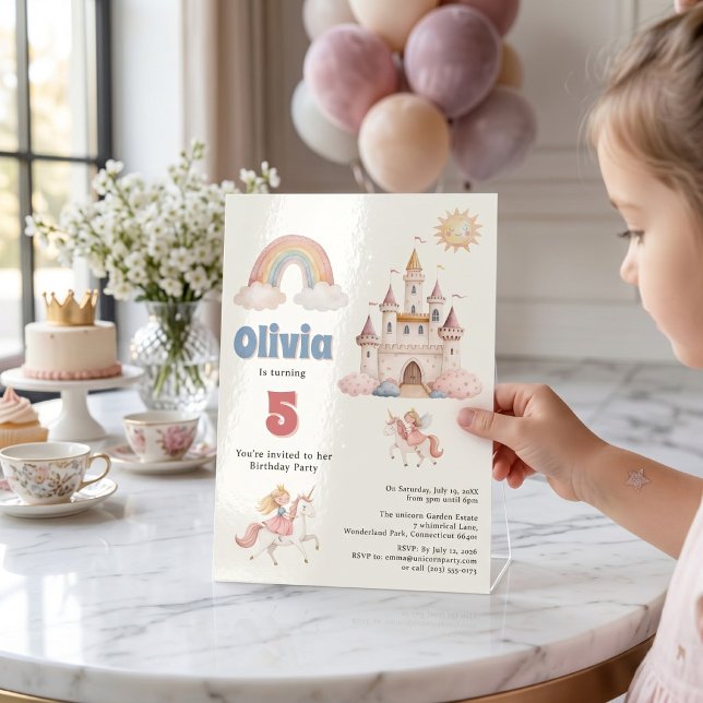 Invitación Cumpleaños de Princesa Unicornio de Cuento de Hada (Subido por el creador)