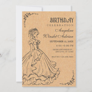 Invitación cumpleaños de Princesa Vintage