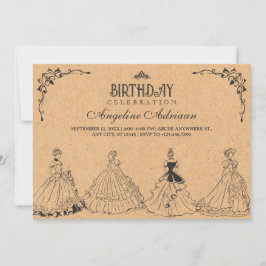 Invitación cumpleaños de Princesa Vintage