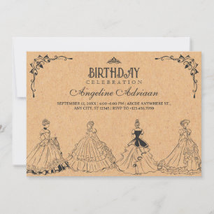 Invitación cumpleaños de Princesa Vintage