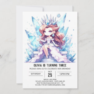 Invitación Cumpleaños de Princesas de colores brillantes