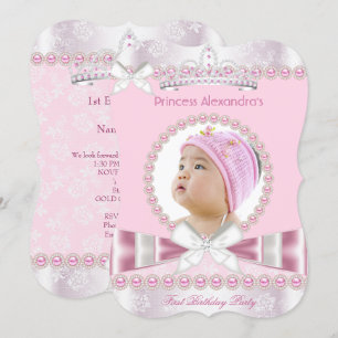 Invitación Cumpleaños de Princesita Primera 1er Fiesta de Cum
