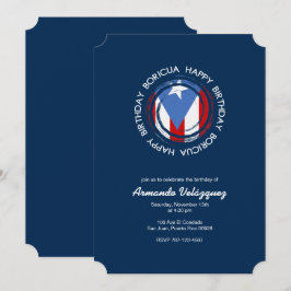 Invitación Cumpleaños de Puerto Rico: Tema Boricua