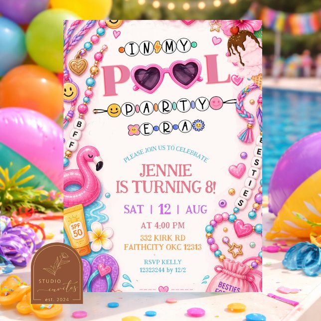 Invitación Cumpleaños de Pulsera de Amistad de Fiesta en la P (Subido por el creador)