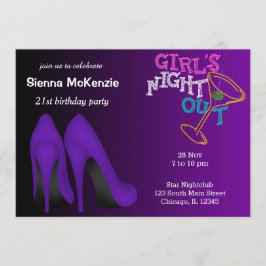 Invitación cumpleaños de Purple Stilettos
