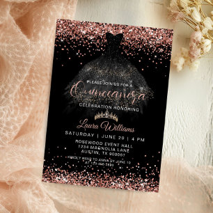 Invitación Cumpleaños de Quinceañera Princesa con Brillo de O