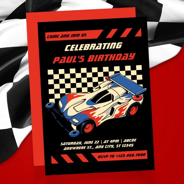 Invitación Cumpleaños de Race Car (Subido por el creador)