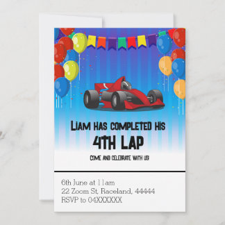 Invitación Cumpleaños de Race Car