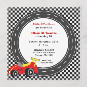 Invitación Cumpleaños de Racecar