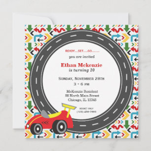 Invitación Cumpleaños de Racecar