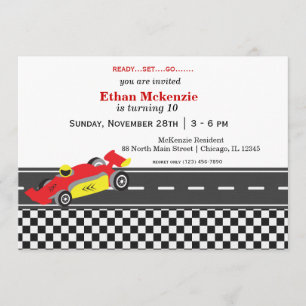Invitación Cumpleaños de Racecar
