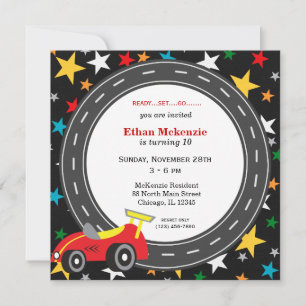 Invitación Cumpleaños de Racecar