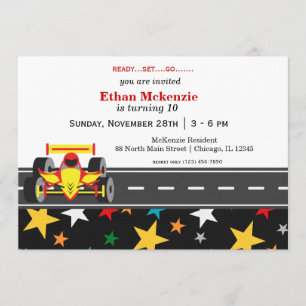 Invitación Cumpleaños de Racecar