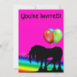 Invitación Cumpleaños de Rainbow Unicorn